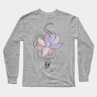 Snake with Lotus Long Sleeve T-Shirt